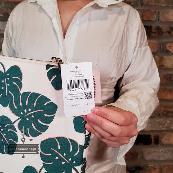 NWT Kate Spade AUTHENTIC Monstera Laptop Laptop SLEEVE CASE Green Multi WHITE - Picture 3 of 5